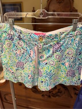 Pastel Floral Print Women’s Shorts - Blue & Pink purple with purple top